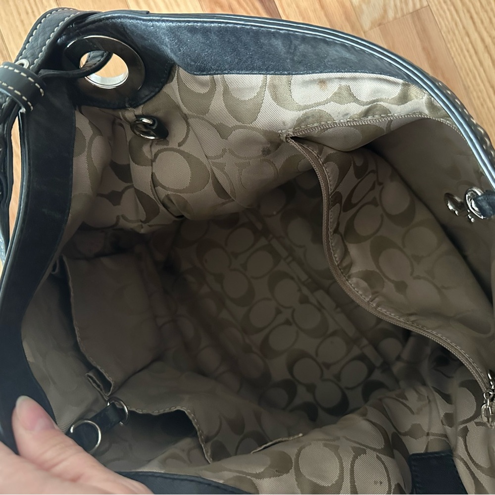 Coach Black Pebbled Leather Shoulder Bag - Picture 5 of 5
